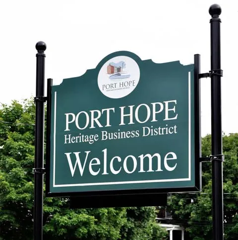 Welcome to Port Hope sign